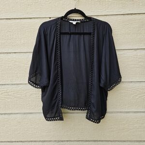American Eagle lightweight short sleeve open front shrug cardigan black XS/S